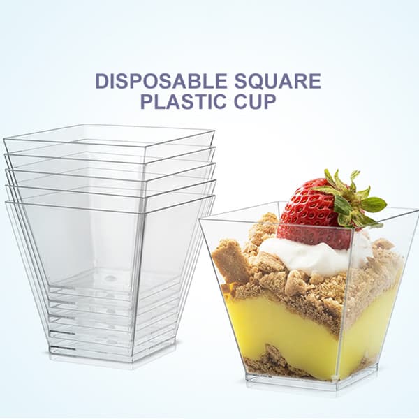 60ml~160ml Firkantede Dessertkopper Moussekopp 110ml 12 Stk/Sett