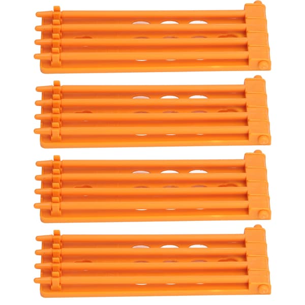 4 Pcs Pigeon Parrot Leg Ring Holder 4 Column Wall Mounted Rack Large Capacity Durable Plastic Yellow
