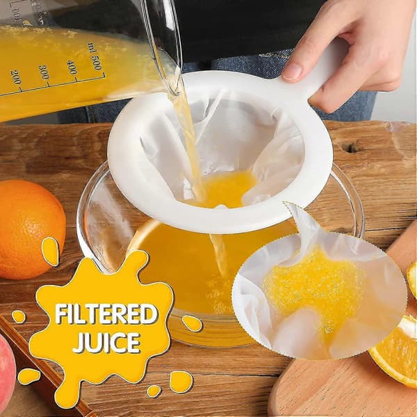 2 stk finmasket sil for filtrering av soyamelk, kaffe, melk, yoghurt, juice