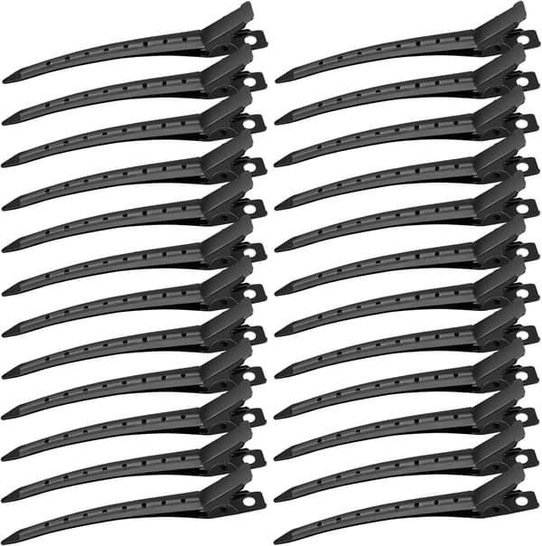 Krølltangklips 24 stk, Metallhårklips for styling, Frisørklips for krøller for hårforlengelser DIY hårtilbehør (8,89 cm)