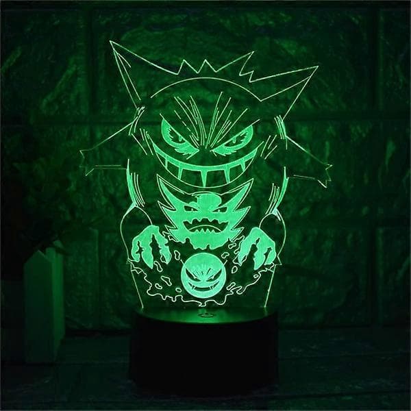 Cartoon Elf Gengar Night Light 3D Illusion LED Lamp Kids
