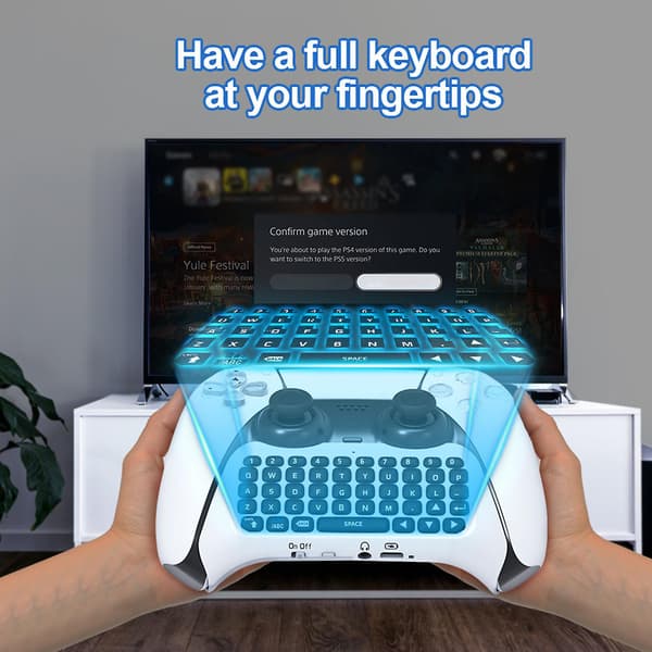 Hiborth Keyboard Ergonomic Design Built-in Speaker Mini Controller Gamepad Wireless Keyboard for PS5