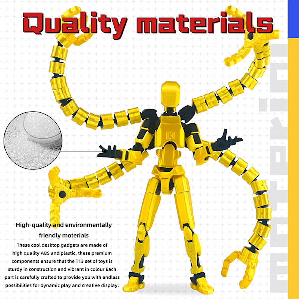 Ferdigmontert 18,3 cm T13 Actionfigur 3D-printet Multi-ed A6 A6