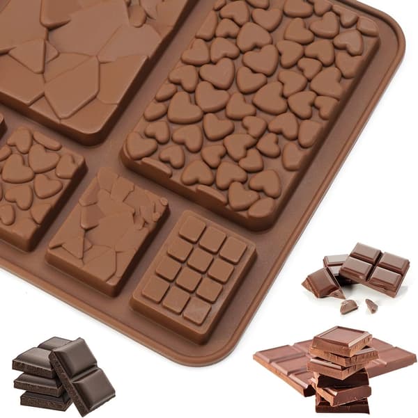 Stykker Chokoladebarform, 20,4x15cm Knæk-Af Chokoladeform, Silikone Chokoladebarform