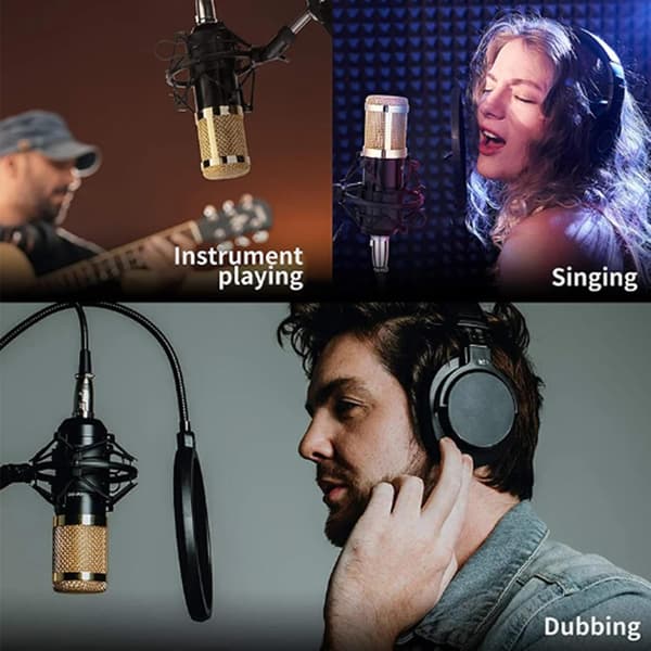Generic Recording Set, Recording Microphone Set, Professional Live Streaming Equipment, User-Friendly Live Streaming Kit, Recording Studio [DB] gold