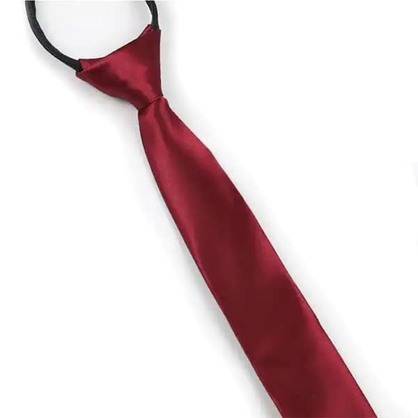 Pre-tied Tie Solid Adult 48 x 5 cm - Multiple Colors Wine, Red Vin, röd red
