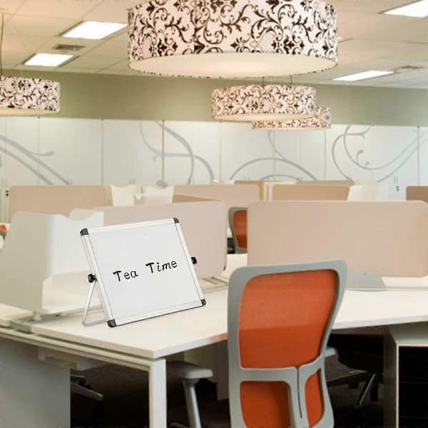 Small Portable Whiteboard for Desk, Small Magnetic Double-Sided Whiteboard Easel To Do List White