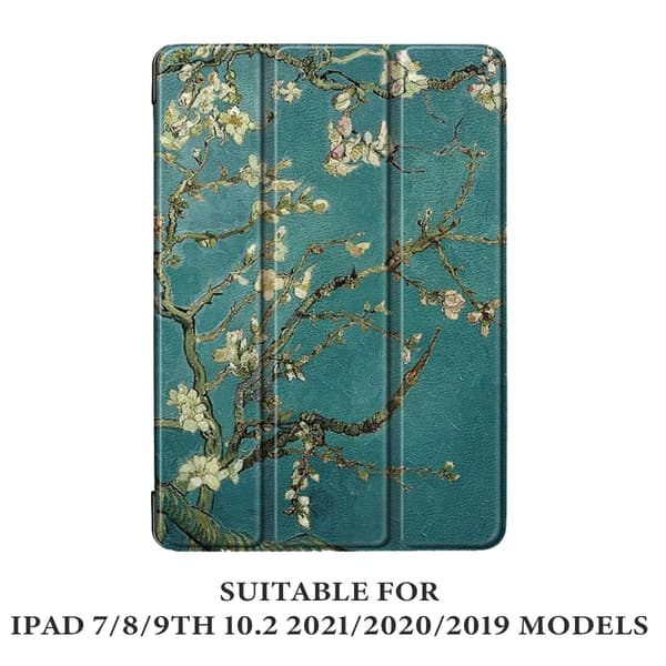 iPad 10.2 2019/2020/2021 Fodral Tri-Fold Persikoblomma