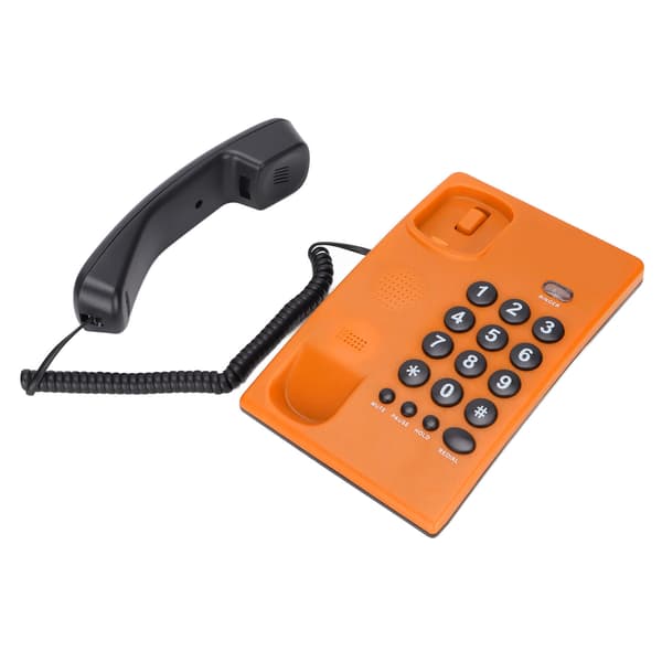 KXT504 Corded Telephone with Mute Function, Dual Magnetic Handset for Home, Hotel, Office (Orange)