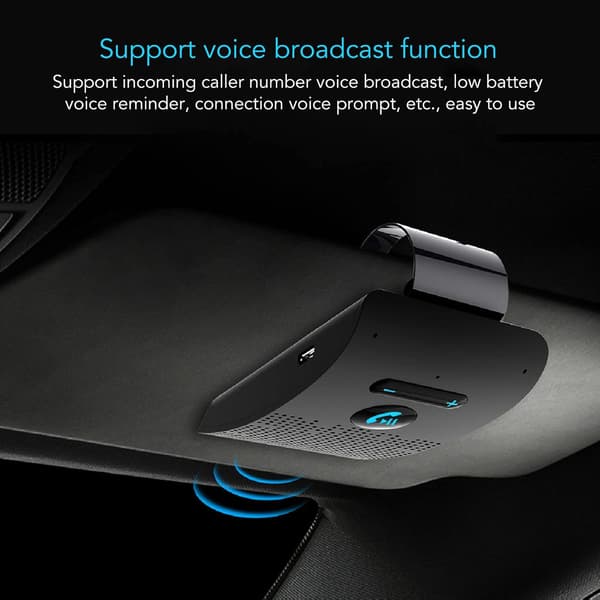 Handsfree Bluetooth Speaker for Car - Car Speaker with Sun Visor Clip, Automatic Power On, 10 Hours Talk Time
