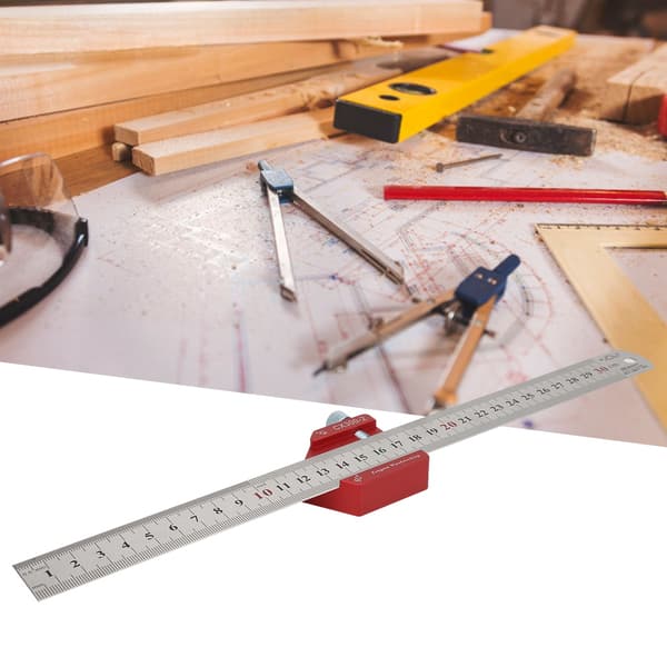 CX300-2 300mm Scale Ruler Drawing Ruler Woodworking Angle Ruler Marking Tool CX300-2