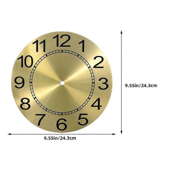Round Aluminum Dial with Roman Numerals, Replacement, DIY Wall Clock Panel, 9.55 x 9.55 x 0.04 inches