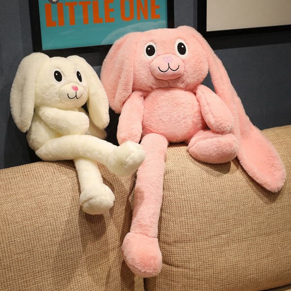 Popular 60cm White Rabbit Doll with Pull Ears, Plush Toy for Girls