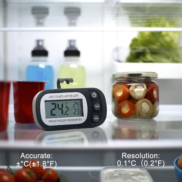 Wireless Thermometer with Large LCD and Magnet, Thermometer with Max/Min Function for Kitchen, Refrigerator and Freezer, Waterproof, Indoor/Outdoor
