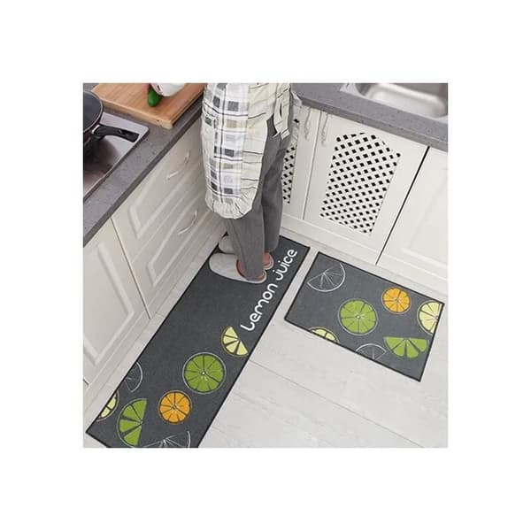Decorative Non-Slip Washable Microfiber Farmhouse Kitchen Mat, Comfortable Anti-Fatigue Kitchen Rugs