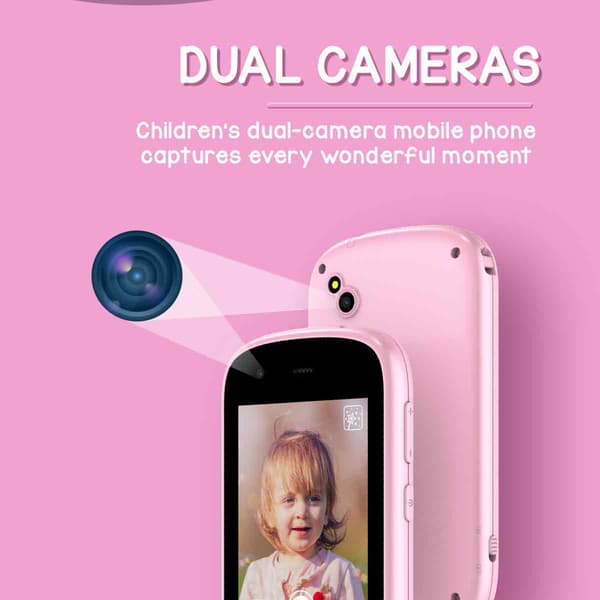 Interactive Toy Phone for Toddlers, Over 200 Puzzle Games with Powerful Multimedia Functions and Dual Camera Recording, Smart Learning Device with Music