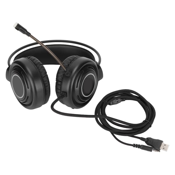 Gaming Headset Støjreduktion Surroundlyd Bløde Ørepuder Kablede Hovedtelefoner med Farverigt Lys til Xbox PC