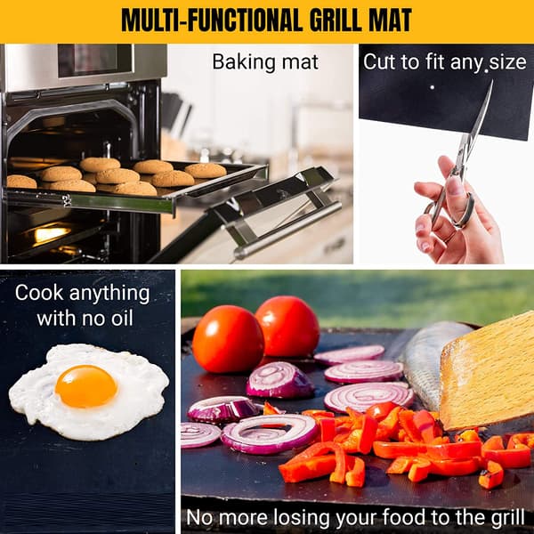 Grillmatte med hull non-stick Svart 5-pakning