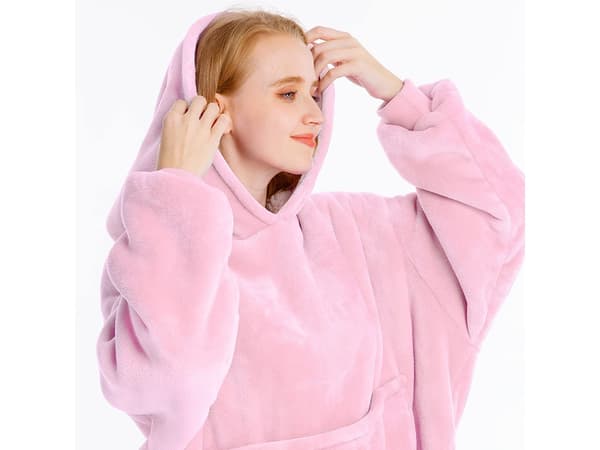 Oversized hettegenser - Filt Lys Rosa