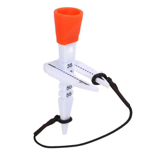 Adjustable Plastic and Silicone Golf Tees 35 to 55 mm with Scale for Course Orange