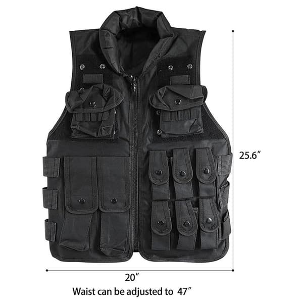 Tactical Airsoft Vest for Outdoor Training, Adjustable Size Lightweight Design with Multifunctional Pockets, Mesh Material for Ventilation and