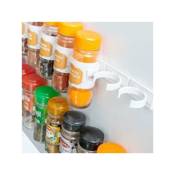 Versatile Spice Organizer, Practical Spice Clip with Self-Adhesive and Divisible Design, Wall-Mounted Organizer for Space-Saving Shelf in the Kitchen