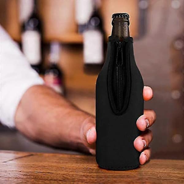 12-pack Beer Bottle Cooler Sleeves Keeps Drinks Cold Zipper Extra Thick Neoprene Insulated Sleeve Cov