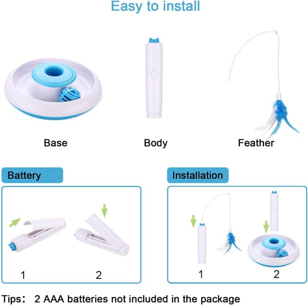 Automatic Spinner for Indoor Cats, Safe and Durable Design Ensures Endless Fun