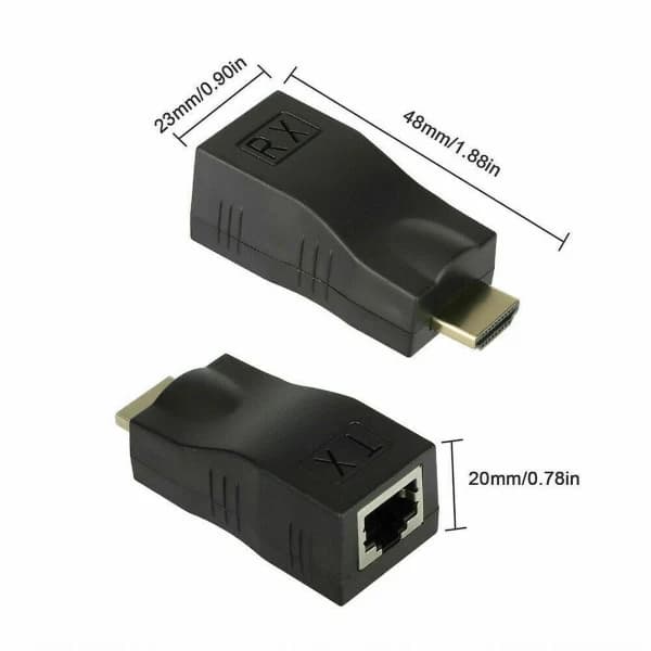 HDMI-forlænger HDMI til RJ45 over Cat 5e/6 Netværk LAN Ethernet-adapter 4K 1080p Ny