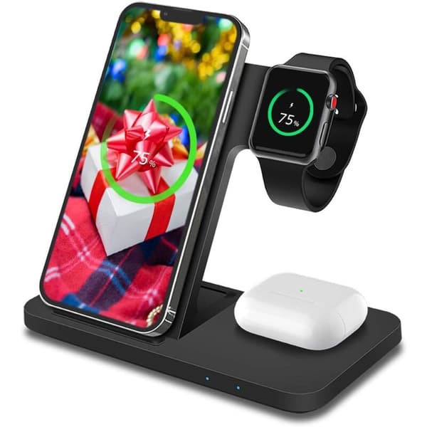 Trådløs ladestation kompatibel med iPhone – gummi, magnetisk