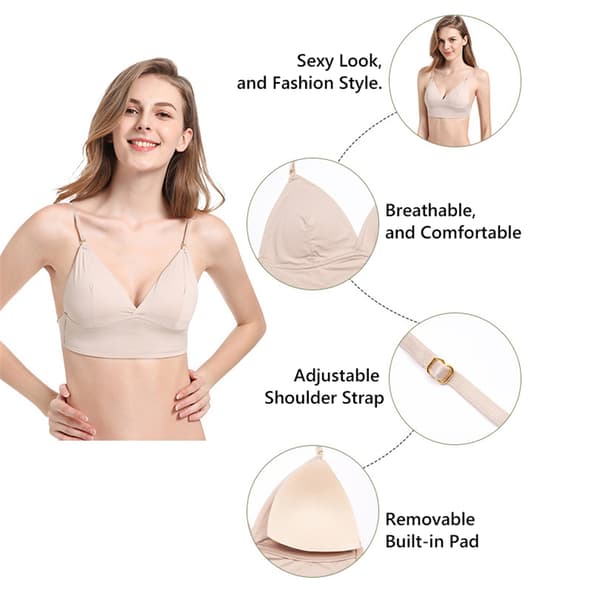 Sexy Backless Bra Comfortable Ice Silk Underwear Skin-L