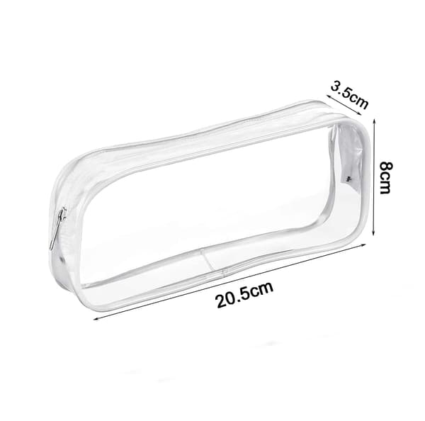 Transparent PVC-pennfodral necessär med dragkedja (vit)