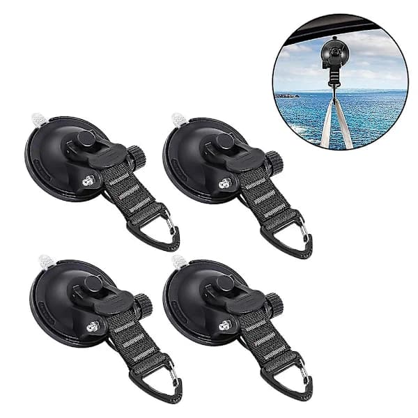 Starka Sugproppar 4-pack med Krokar Uppgraderad Bil Camping