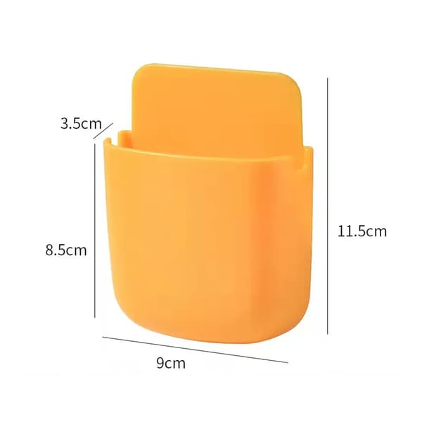 Self-adhesive remote control holder, universal media player controller, wall-mounted remote control organizer, (Yellow)