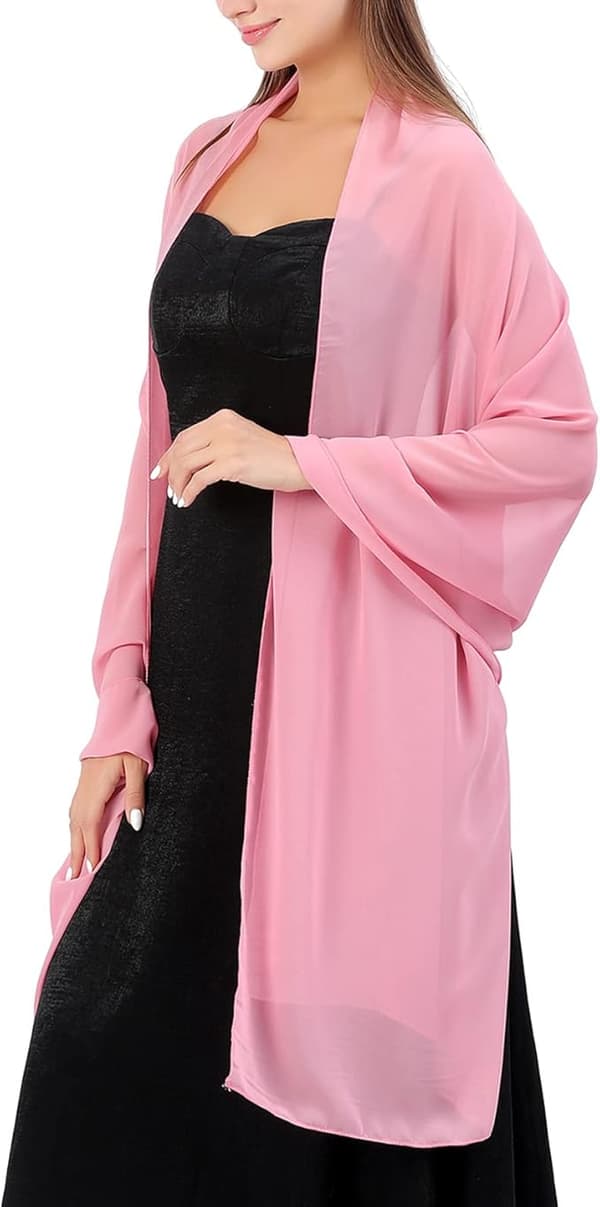 Ladiery Chiffon Sjal og Wraps til Aftenkjoler, Blødt Tørklæde