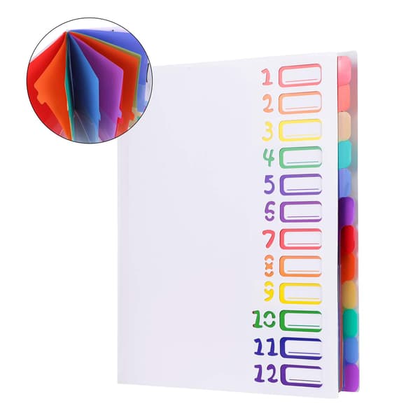 Project folder A4 organizer desk organizer 12 compartments desk folder personal folder with elastic band plastic ring binder waterproof ring binder