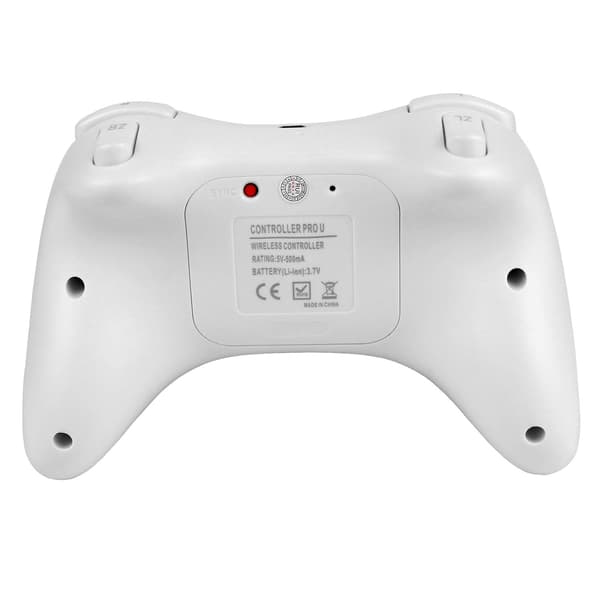 Wii U-kontroller, oppladbar Bluetooth dobbel analog kontroller hvit
