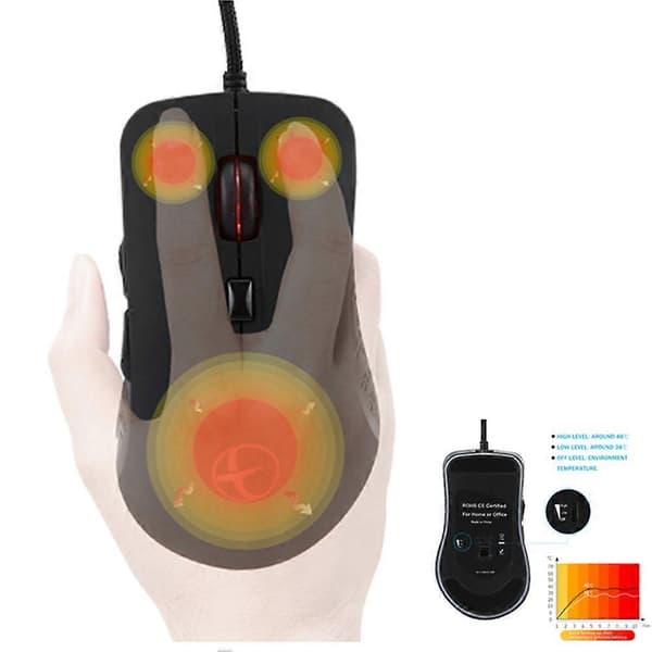 Warming Mouse Warmer 2400 DPI Adjustable Gaming Mouse for Cold Winters Wired Computer Mouse for Gamers Heated Mouse
