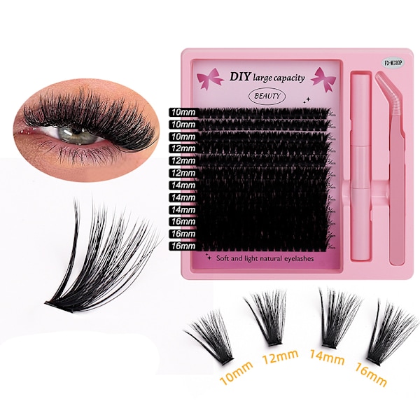 False Eyelash Set (240 Clusters) - Natural Look, Reusable, DIY Application Model 3
