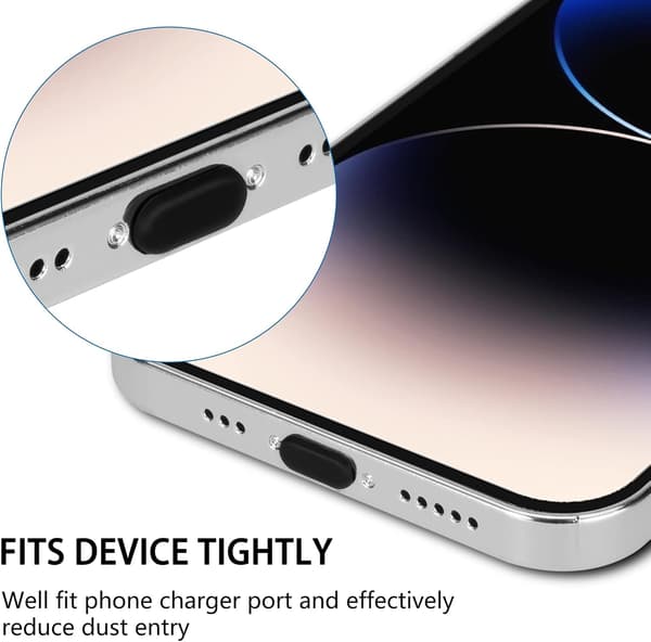 Dust Plug for iPhone, Lightning Port Protector, Dustproof Mesh Stickers for Phone Speaker, with Cleaning Tools - for iPhone