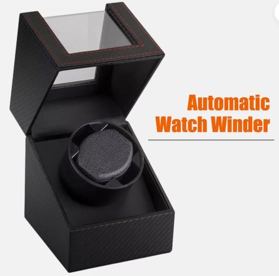 Single Watch Winder with Japanese Motor, Super Quiet Motor Technology for Automatic Watches, Exquisite Construction with Soft Inner Lining, AC