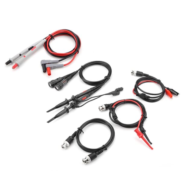 Oscilloskop Multimeter Testledninger med Krokodilleklemmer og Utskiftbare Probespisser