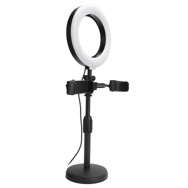 Cell Phone 2pcs Clips Stand with 6-inch LED Ring Light Fill Light Bracket for Livestream