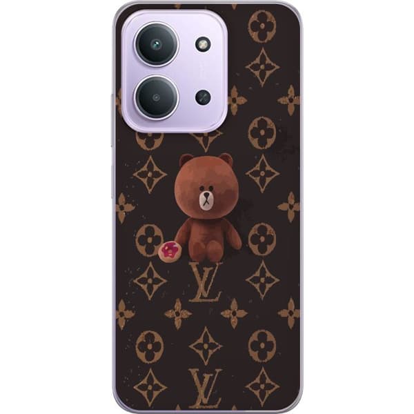 Compatible Phone Case for Xiaomi Redmi 15C Cute Bear Aesthetic on Luxury Monogram Pattern