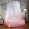 Princess Bed Canopy, Light String Round Dome for Enchanting Nights, Polyester Lace Mosquito Net Ensures Sweet Dreams