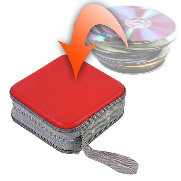 CD-etui til 40 skiver, opbevaring, hård plast, DVD, CD-mapper, opbevaringstaske grå