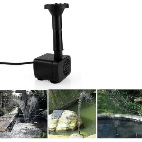 Choyclit – 1.2W Solarpumpe – 200L/H Strømningshastighet – 120cm Løftehøyde – 7V 1.5W Panel – 4 Spraymoduser[DB] Black