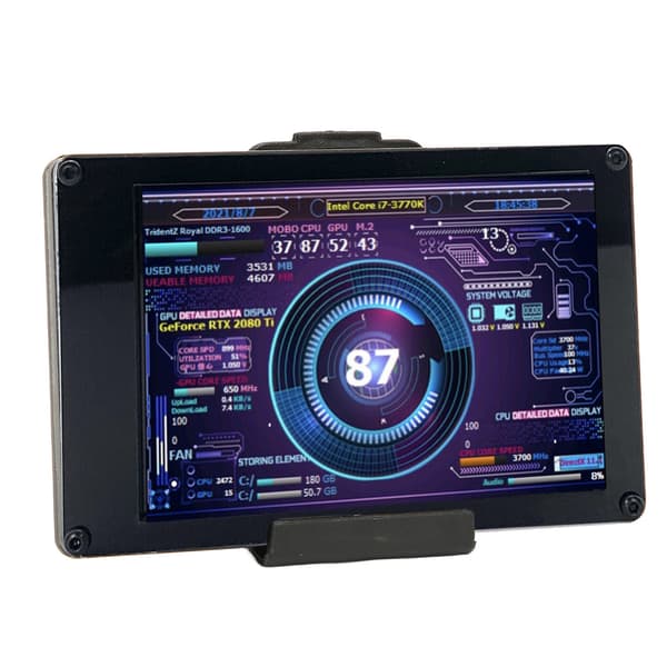 Temperature Display for System Monitoring, 3.5-inch IPS Computer Temperature Gauge with USB Connection, PC CPU GPU Data Meter with Adjustable