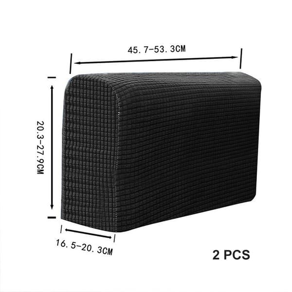 Armchair Armrest Covers, 2 Pcs Sofa Armrest Covers (Black)
