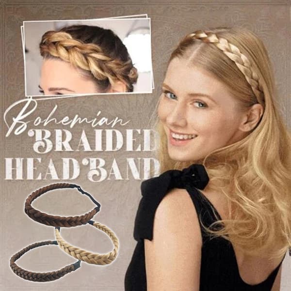 Adjustable Braided Headband with Strap, Elastic Stretch Braid Comfortable & Adjustable with Unique Braid Design, Handmade Synthetic Hair Braided Headband